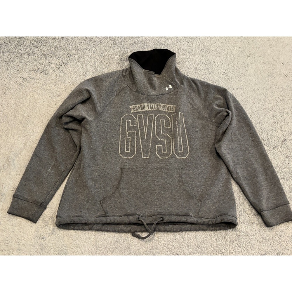 Under Armour Sweatshirt Womens Medium Gray GVSU Grand Valley State Cowl Neck